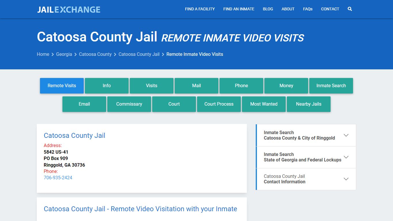 Video Visitation - Catoosa County Jail, GA - Jail Exchange